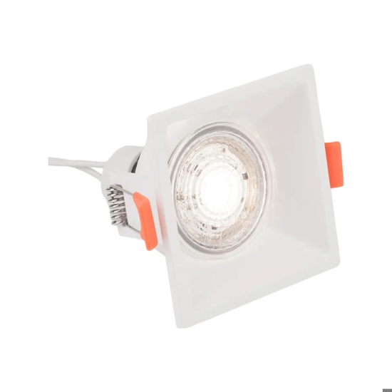 Faretto da incasso a soffitto in metallo quadrato bianco