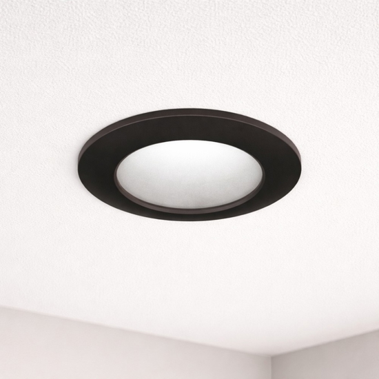 Faretto per bagno doccia da incasso nero rotondo ip44