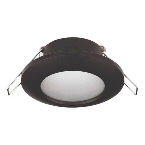 Faretto per bagno doccia da incasso nero rotondo ip44
