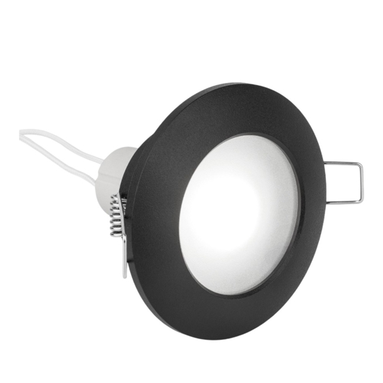 Faretto per bagno doccia da incasso nero rotondo ip44