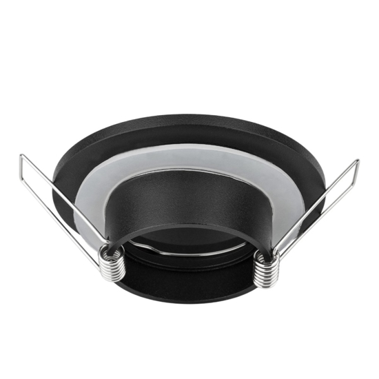 Faretto per bagno doccia da incasso nero rotondo ip44