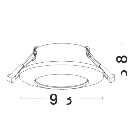 Faretto per bagno doccia da incasso nero rotondo ip44