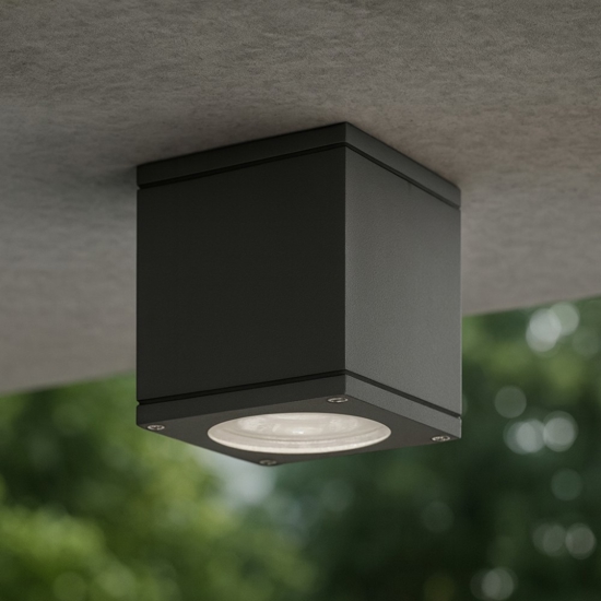 Faretto cubo da soffitto per esterno antracite