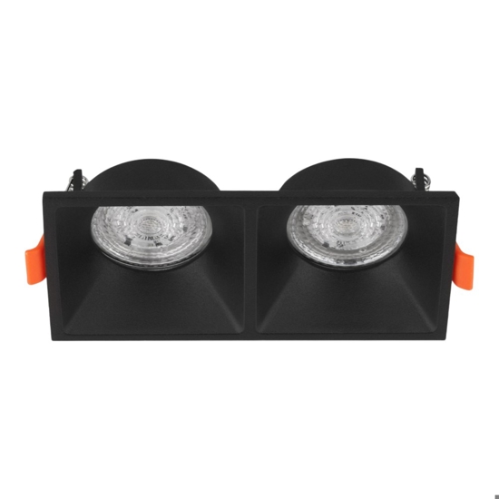 Cestello faretto nero 2 luci da incasso a soffitto