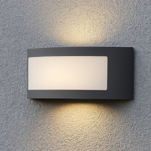 Applique da esterno design curva grigio antracite