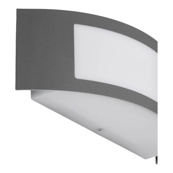 Applique da esterno design curva grigio antracite