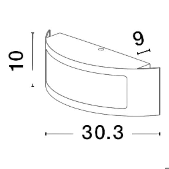 Applique da esterno design curva grigio antracite
