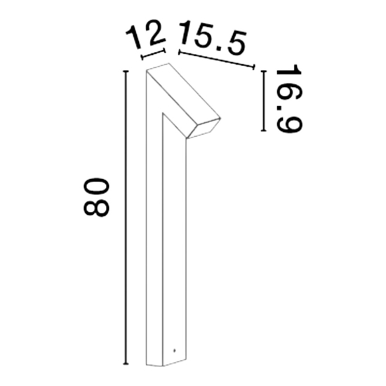 Lampione moderno nero led 6w 3000k giardino