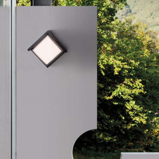 Applique per esterno antracite led 12w 3000k quadrato moderno