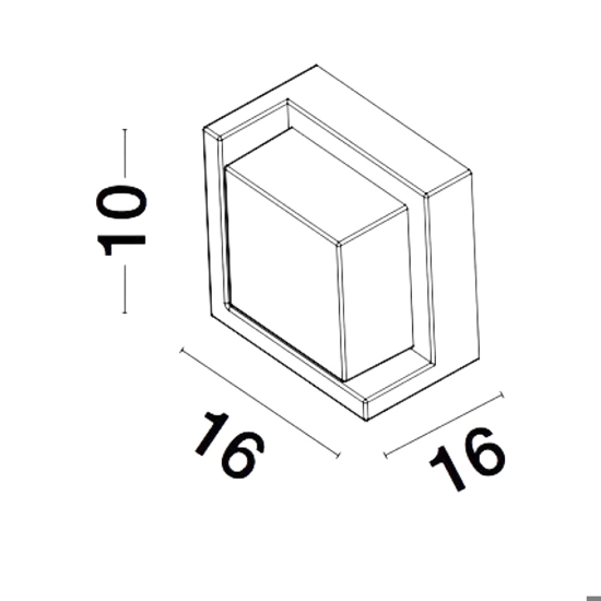 Applique per esterno antracite led 12w 3000k quadrato moderno