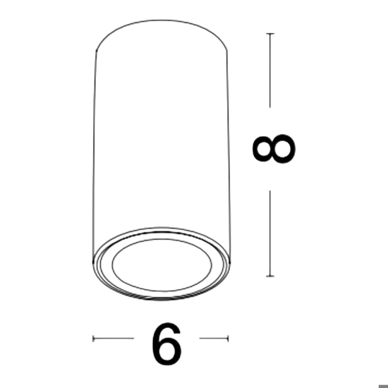 Faretto cilindro bianco per interni da soffitto