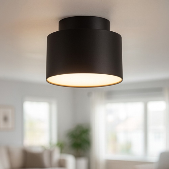 Faretto nero rotondo led 16w 3000k da soffitto moderno