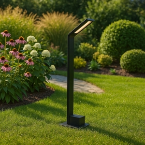 Lampione da giardino design sottile nero led 7w 3000k moderno