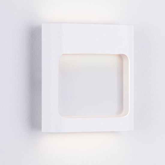 Applique per esterni moderno bianco quadrato led 9w 3000k