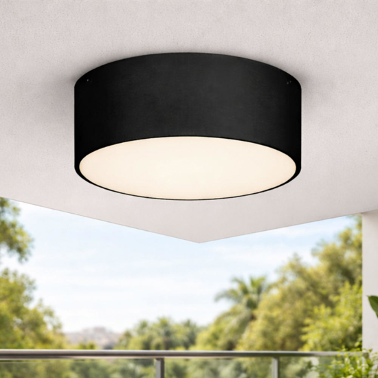 Plafoniera da esterno rotonda antracite led 10w 3000k ip65