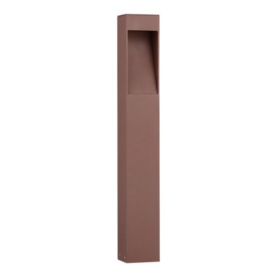 Lampione corten da giardino per esterno led 7w 3000k