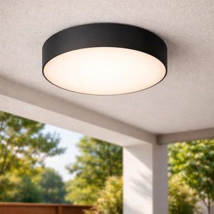 Plafoniera rotonda da esterno balcone antracite led 20w 3000k ip65