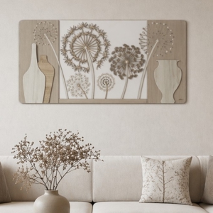 Quadro moderno legno 120x60 per soggiorno bianco rovere