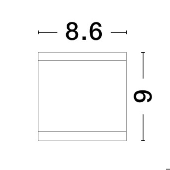 Faretto da soffitto per esterno bianco quadrato