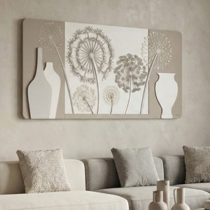 Quadro per soggiorno moderno in legno floreale 120x60