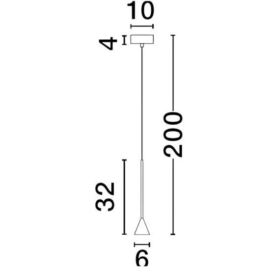 Lampada cono pendente a sospensione bianco led dimmerabile