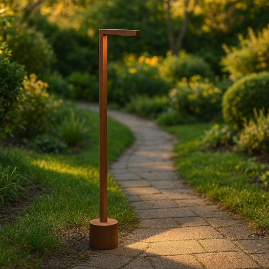 Lampioncino per esterno marrone corten led 5w 3000k anti corrosione