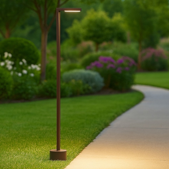 Lampione 95cm design da giardino corten anti salsedine led