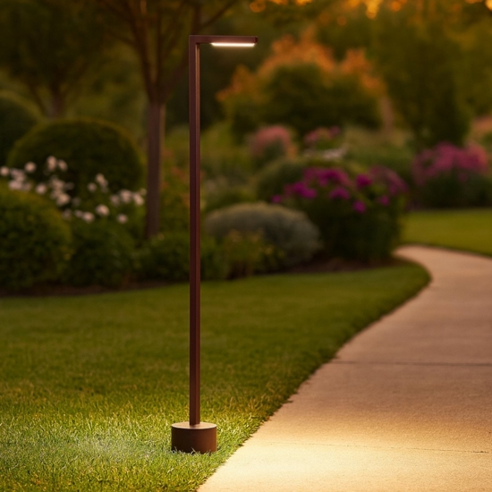 Lampione 95cm design da giardino corten anti salsedine led