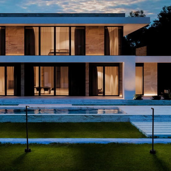 Lampione led 5w 3000k da giardino design nero