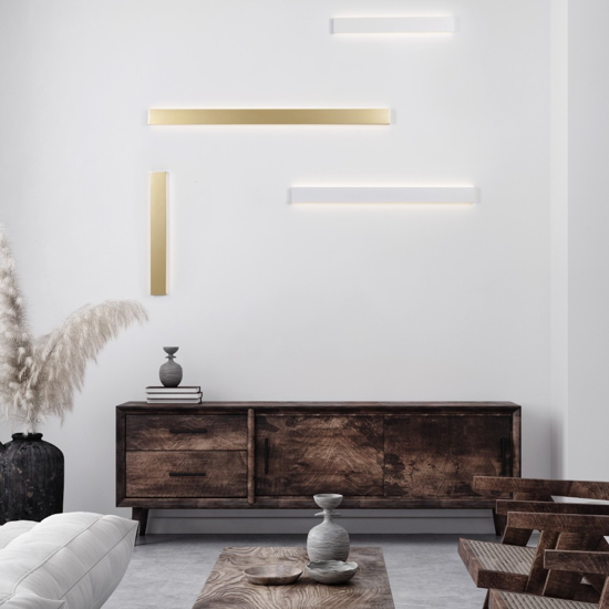 Applique lampada da parete 60cm led 22w 3000k bianco rettangolare
