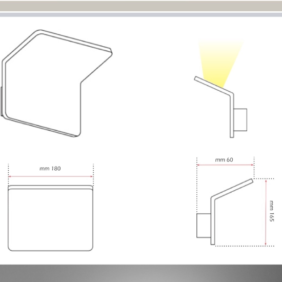 Isyluce applique led 12w 3000k bianco moderna