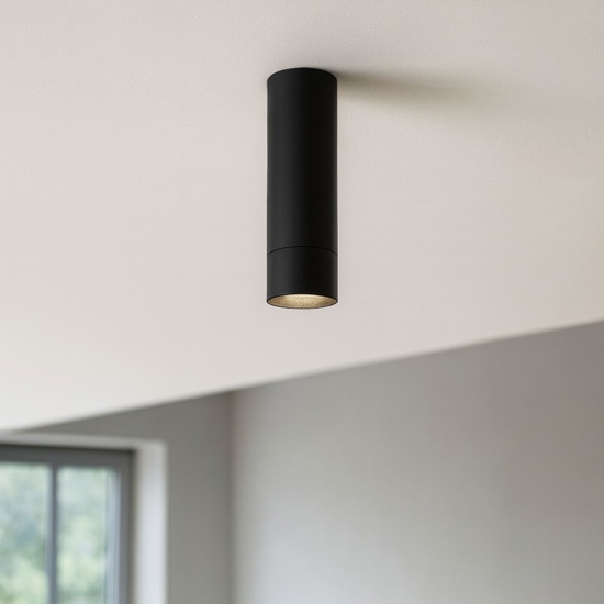Faretto da soffito led 5w 3000k cilindro nero
