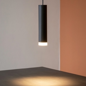 Lampada a sospensione nera cilindro led 5w 3000k