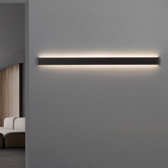 Applique 90cm moderna led 36w 3000k rettangolare nero