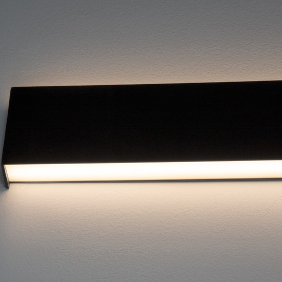 Applique 90cm moderna led 36w 3000k rettangolare nero