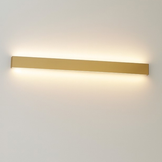 Applique rettangolare 120cm dorata led 44w 3000k moderna