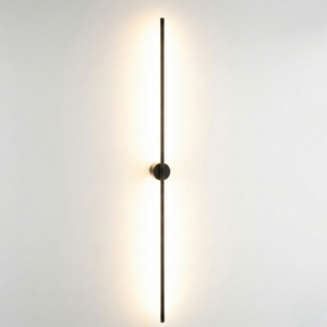 Applique moderna bacchetta nero 120 cm led 20w 3000k