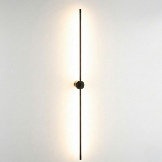 Applique moderna bacchetta nero 120 cm led 20w 3000k