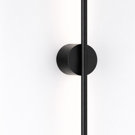 Applique moderna bacchetta nero 120 cm led 20w 3000k