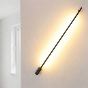 Applique incrocio 60cm sporgenza 9cm bacchetta nera led 10w moderna