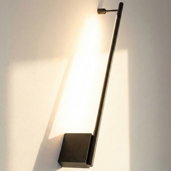 Applique incrocio 60cm sporgenza 9cm bacchetta nera led 10w moderna