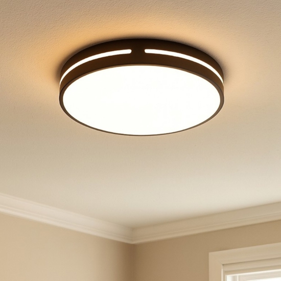 Plafoniera per camera da letto marrone rotonda led 30w 3000k luminosa