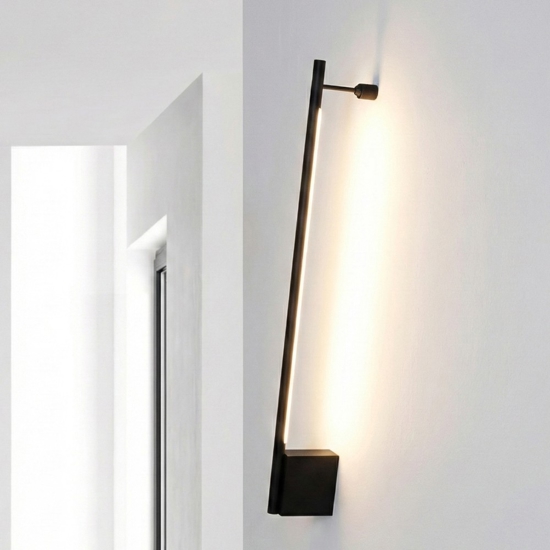 Applique incrocio 90cm sporgenza 7cm nera led 15w 3000k moderna