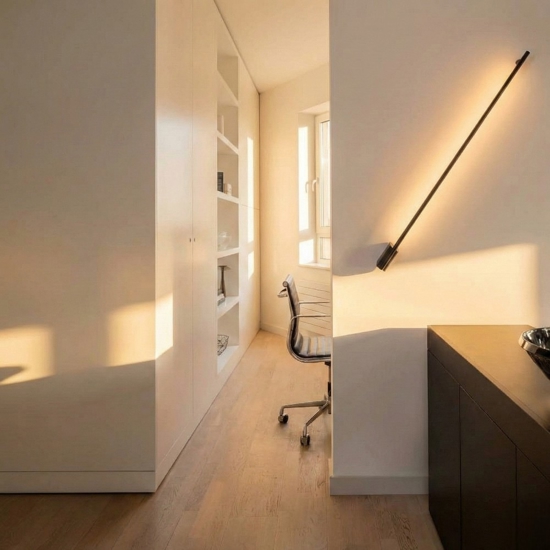 Applique incrocio 60cm sporgenza 7cm nera led 10w 3000k moderna