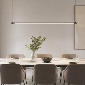 Lampadario moderno da tavolo barra cilindro nero led 20w 3000k