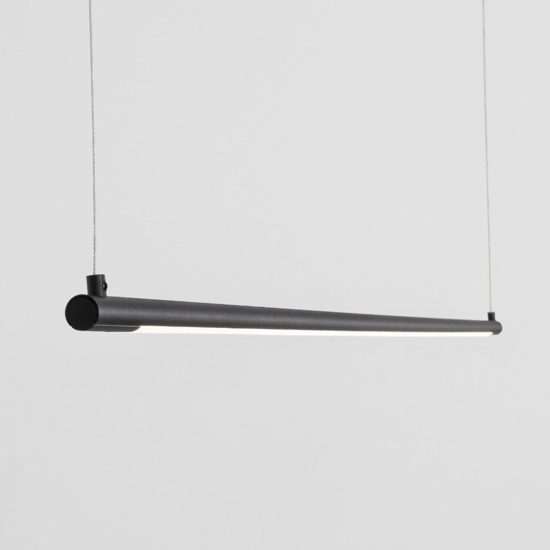 Lampadario moderno da tavolo barra cilindro nero led 20w 3000k