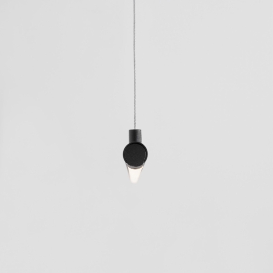 Lampadario moderno da tavolo barra cilindro nero led 20w 3000k