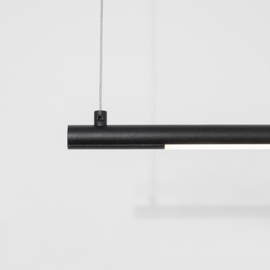Lampadario moderno da tavolo barra cilindro nero led 20w 3000k