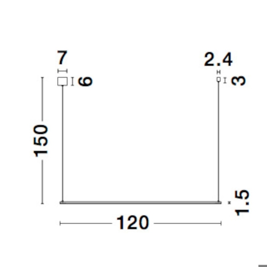 Lampadario moderno da tavolo barra cilindro nero led 20w 3000k