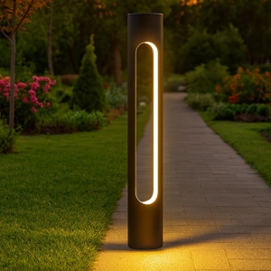 Lampione nero moderno led 10w 3000k per giardino
